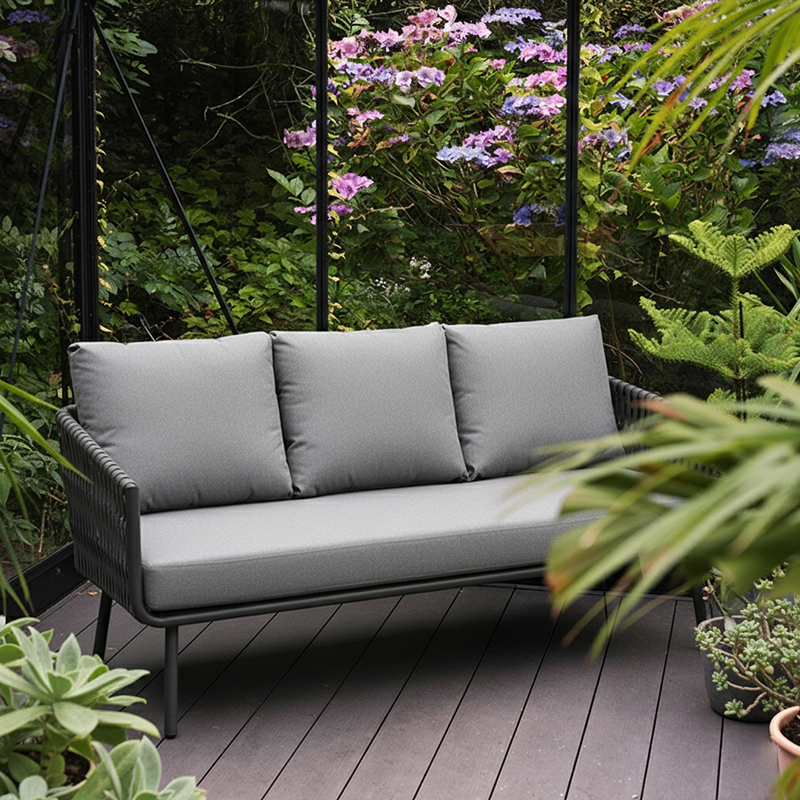 Stain-Resistant Modern Aluminum Outdoor Sofa - 1/3-Seater For Outdoor Patio & Garden