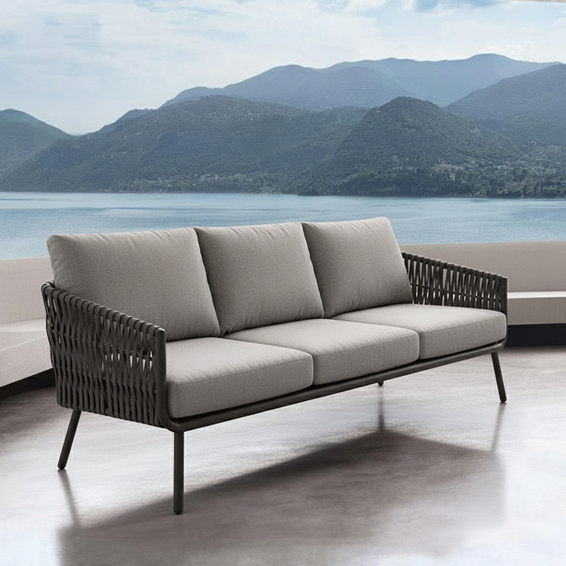 Stain-Resistant Modern Aluminum Outdoor Sofa - 1/3-Seater For Outdoor Patio & Garden
