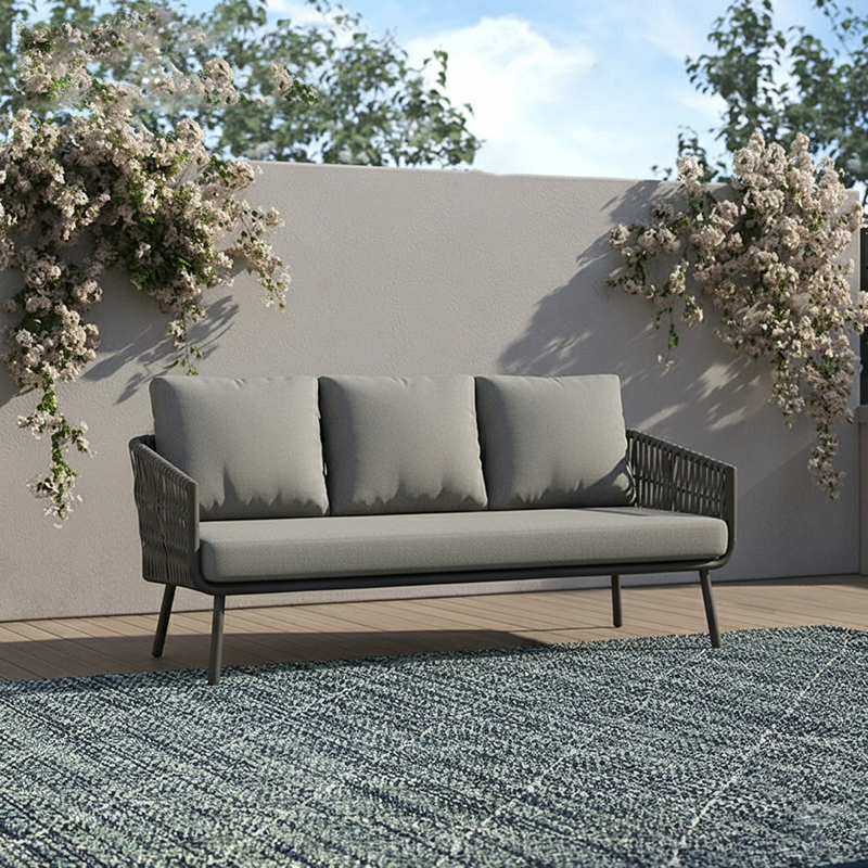 Stain-Resistant Modern Aluminum Outdoor Sofa - 1/3-Seater For Outdoor Patio & Garden