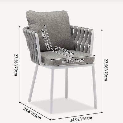 Contemporary Woven Rope Aluminum Outdoor Chair - Comfort Accent Chair For Garden
