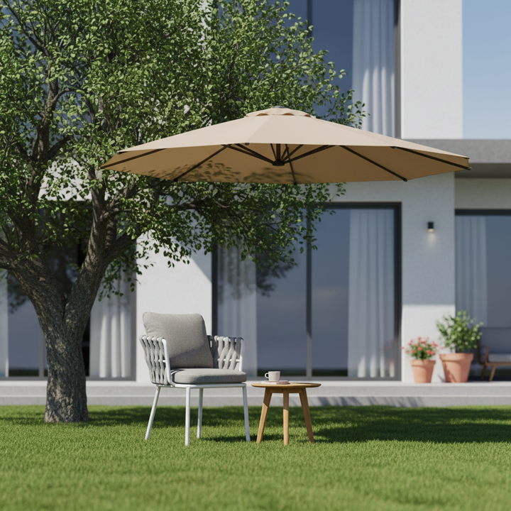 Zeitgenössischer gewebter Seil-Aluminium-Außenstuhl - Komfort-Akzentstuhl für den Garten 
