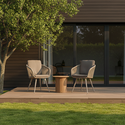 Contemporary Rope Woven Outdoor Dining Chair - Aluminum Frame Accent Armchair For Garden & Balcony