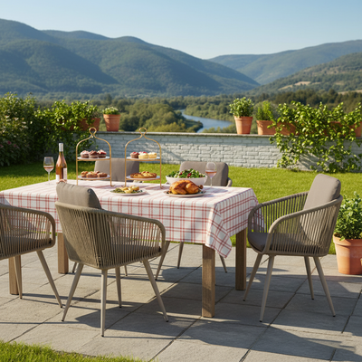 Contemporary Rope Woven Outdoor Dining Chair - Aluminum Frame Accent Armchair For Garden & Balcony