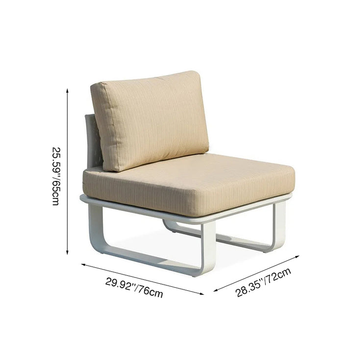 Minimalistisches Outdoor-Teak- und Aluminium-Sofa - 1/2 Sitzer für Terrasse und Garten 