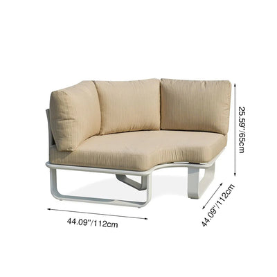 Minimalist Outdoor Teak & Aluminum Sofa - 1/2 Seater For Outdoor Patio & Garden