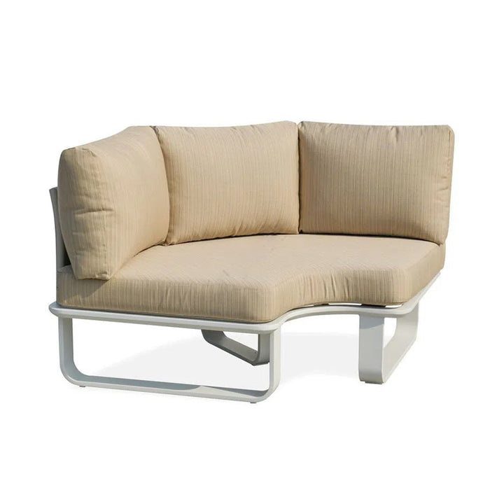 Minimalistisches Outdoor-Teak- und Aluminium-Sofa - 1/2 Sitzer für Terrasse und Garten 