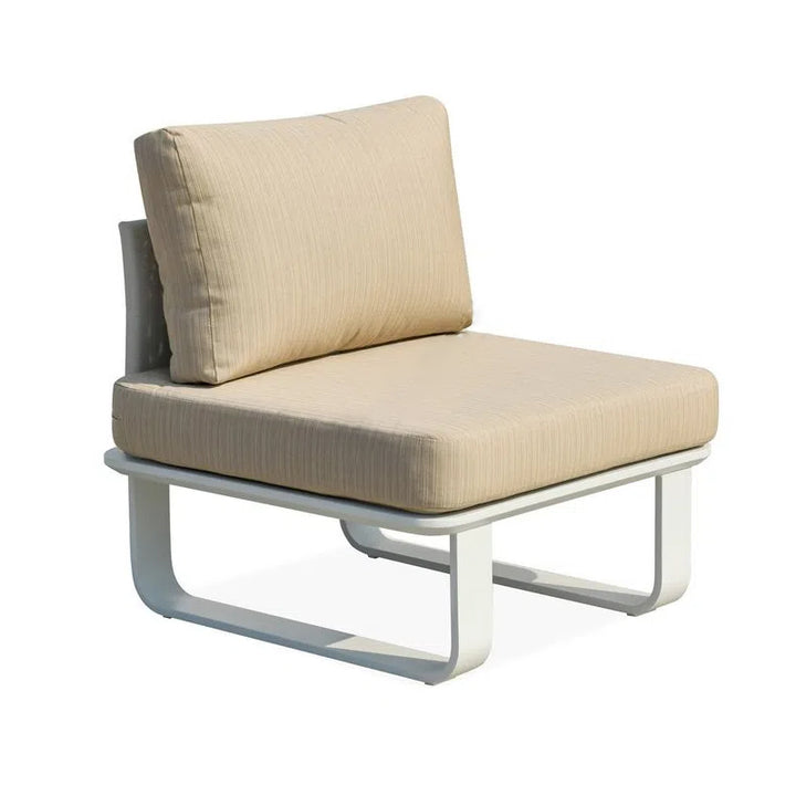 Minimalistisches Outdoor-Teak- und Aluminium-Sofa - 1/2 Sitzer für Terrasse und Garten 
