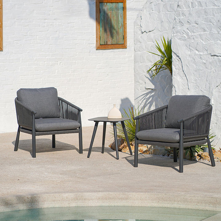 Zeitgenössisches skandinavisches Outdoor-Gartenseil-Sofa - 1/2/3-Sitzer für Balkon &amp; Außenpatio 