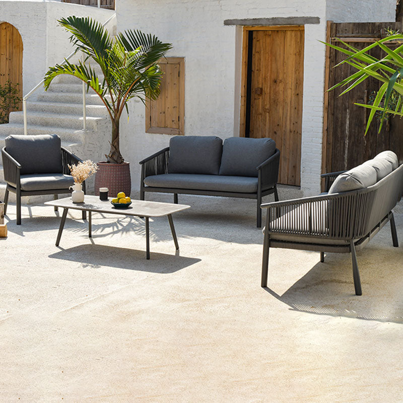 Zeitgenössisches skandinavisches Outdoor-Gartenseil-Sofa - 1/2/3-Sitzer für Balkon &amp; Außenpatio 