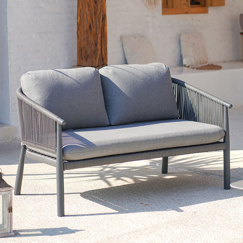 Zeitgenössisches skandinavisches Outdoor-Gartenseil-Sofa - 1/2/3-Sitzer für Balkon &amp; Außenpatio 