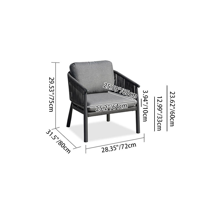 Zeitgenössisches skandinavisches Outdoor-Gartenseil-Sofa - 1/2/3-Sitzer für Balkon &amp; Außenpatio 