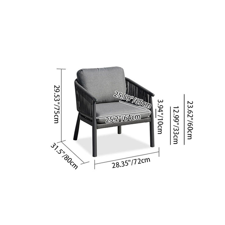 Contemporary Scandinavian Outdoor Garden Rope Sofa - 1/2/3 Seater For Balcony & Outdoor Patio