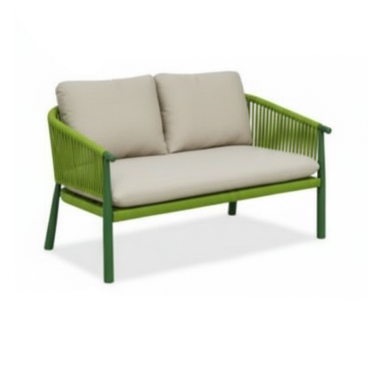 Zeitgenössisches skandinavisches Outdoor-Gartenseil-Sofa - 1/2/3-Sitzer für Balkon &amp; Außenpatio 