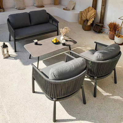 Contemporary Scandinavian Outdoor Garden Rope Sofa - 1/2/3 Seater For Balcony & Outdoor Patio