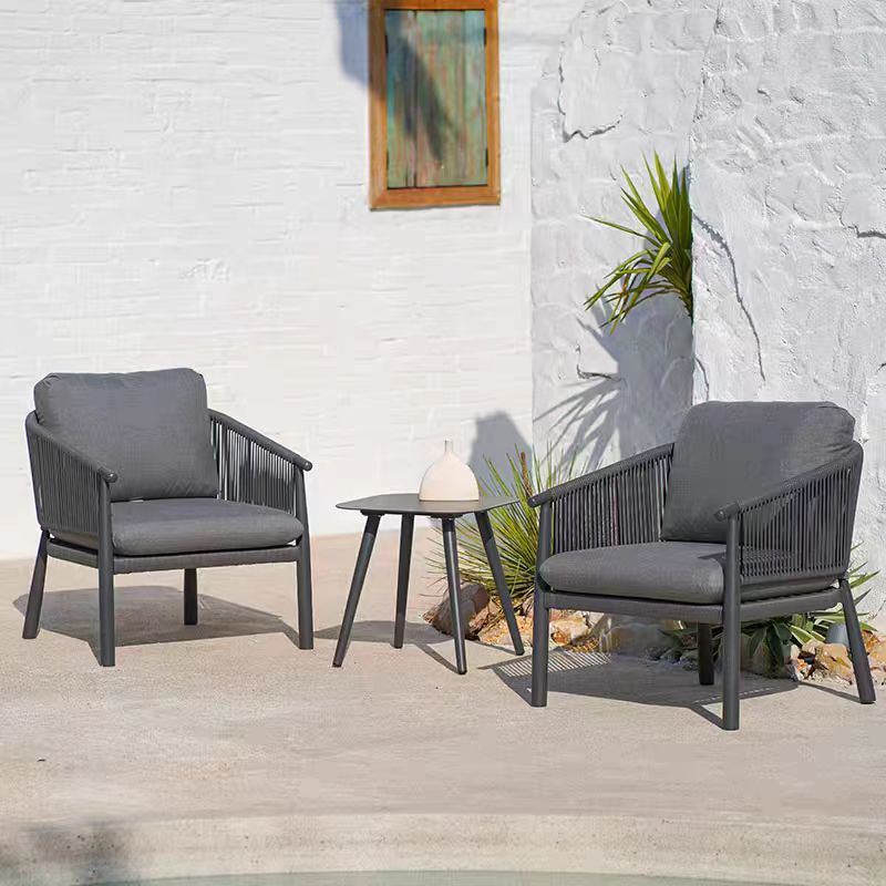 Zeitgenössisches skandinavisches Outdoor-Gartenseil-Sofa - 1/2/3-Sitzer für Balkon &amp; Außenpatio 