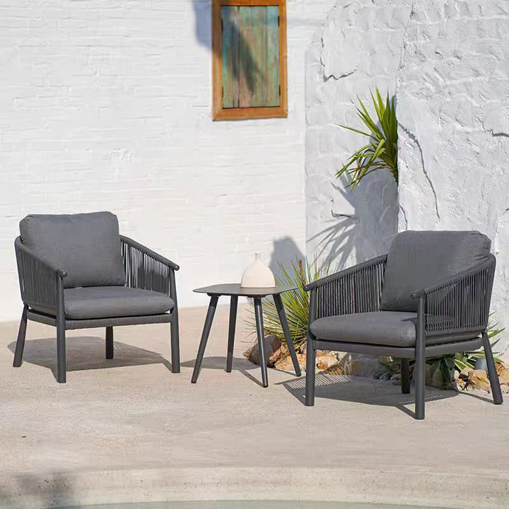 Zeitgenössisches skandinavisches Outdoor-Gartenseil-Sofa - 1/2/3-Sitzer für Balkon &amp; Außenpatio 