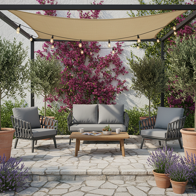 Modern Minimalist Outdoor Garden Rope Sofa - 1/2/3 Seater For Balcony & Outdoor Patio