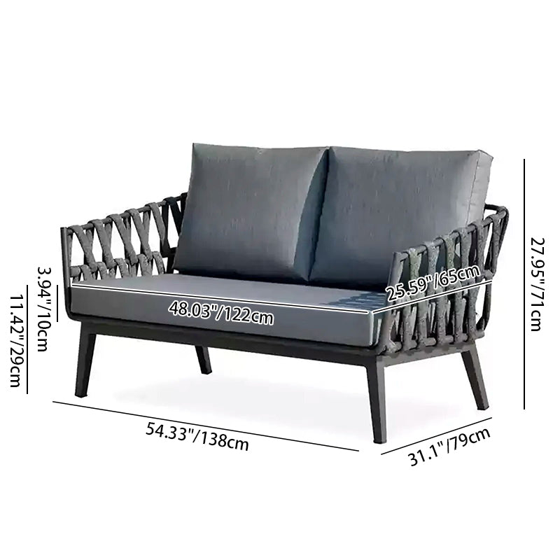 Modern Minimalist Outdoor Garden Rope Sofa - 1/2/3 Seater For Balcony & Outdoor Patio