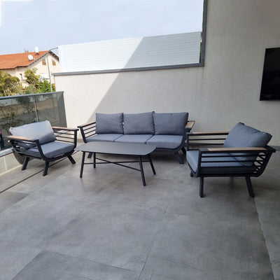 Contemporary Scandinavian Aluminum Outdoor Patio Sofa - 1/3 Seater For Balcony & Outdoor