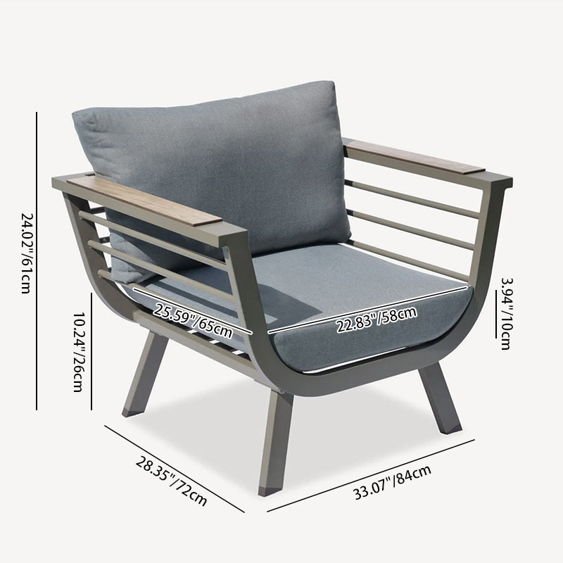 Contemporary Scandinavian Aluminum Outdoor Patio Sofa - 1/3 Seater For Balcony & Outdoor