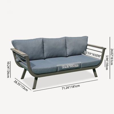 Contemporary Scandinavian Aluminum Outdoor Patio Sofa - 1/3 Seater For Balcony & Outdoor