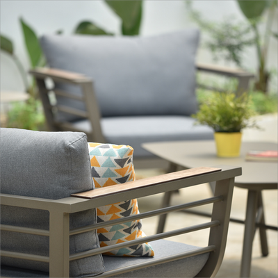 Contemporary Scandinavian Aluminum Outdoor Patio Sofa - 1/3 Seater For Balcony & Outdoor