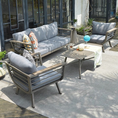 Contemporary Scandinavian Aluminum Outdoor Patio Sofa - 1/3 Seater For Balcony & Outdoor