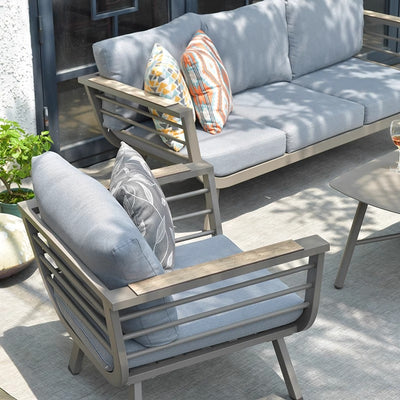Contemporary Scandinavian Aluminum Outdoor Patio Sofa - 1/3 Seater For Balcony & Outdoor
