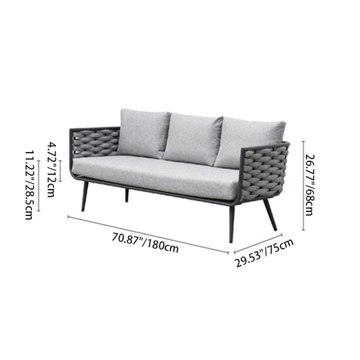 Traditionelles chinesisches Outdoor-Seilwebsofa - 1/2/3-Sitzer für Balkon &amp; Außenbereich 