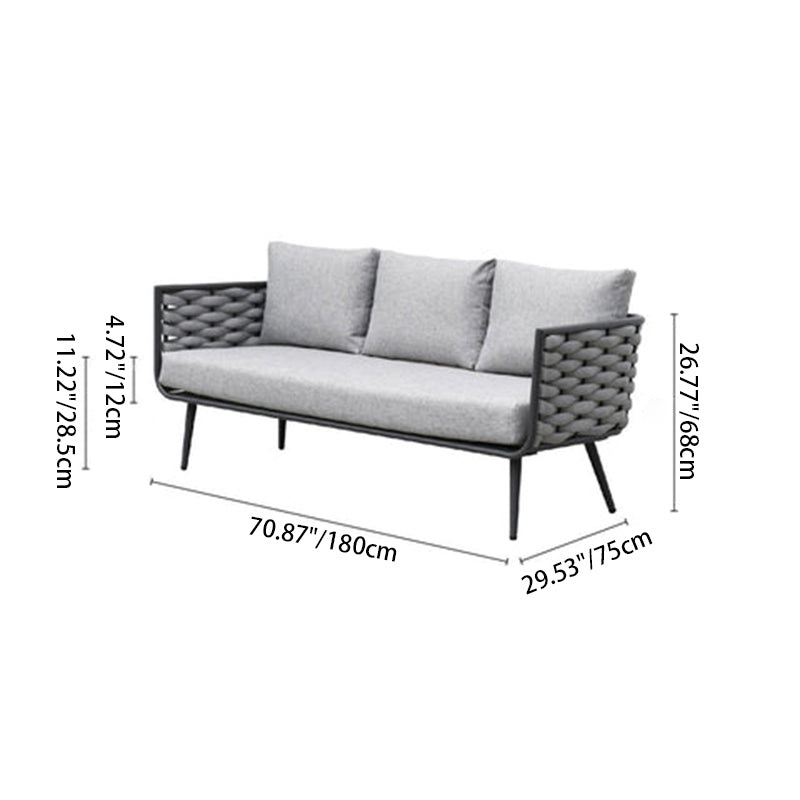 Traditional Chinese Outdoor Rope Weave Sofa - 1/2/3 Seater For Balcony & Outdoor Patio