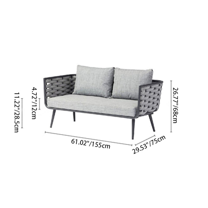 Traditionelles chinesisches Outdoor-Seilwebsofa - 1/2/3-Sitzer für Balkon &amp; Außenbereich 