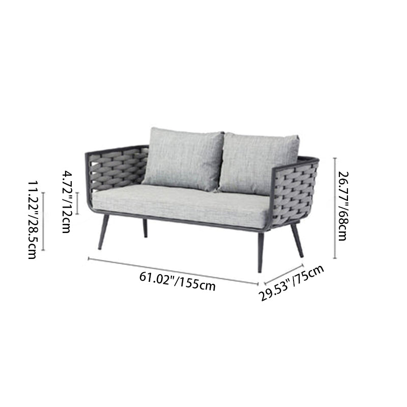 Traditional Chinese Outdoor Rope Weave Sofa - 1/2/3 Seater For Balcony & Outdoor Patio