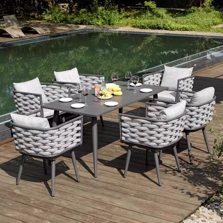 Traditionelles chinesisches Outdoor-Seilwebsofa - 1/2/3-Sitzer für Balkon &amp; Außenbereich 