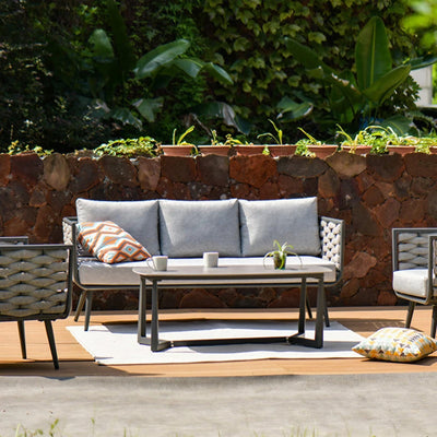 Traditional Chinese Outdoor Rope Weave Sofa - 1/2/3 Seater For Balcony & Outdoor Patio