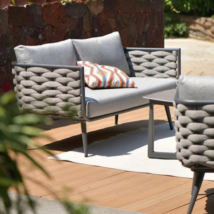 Traditionelles chinesisches Outdoor-Seilwebsofa - 1/2/3-Sitzer für Balkon &amp; Außenbereich 