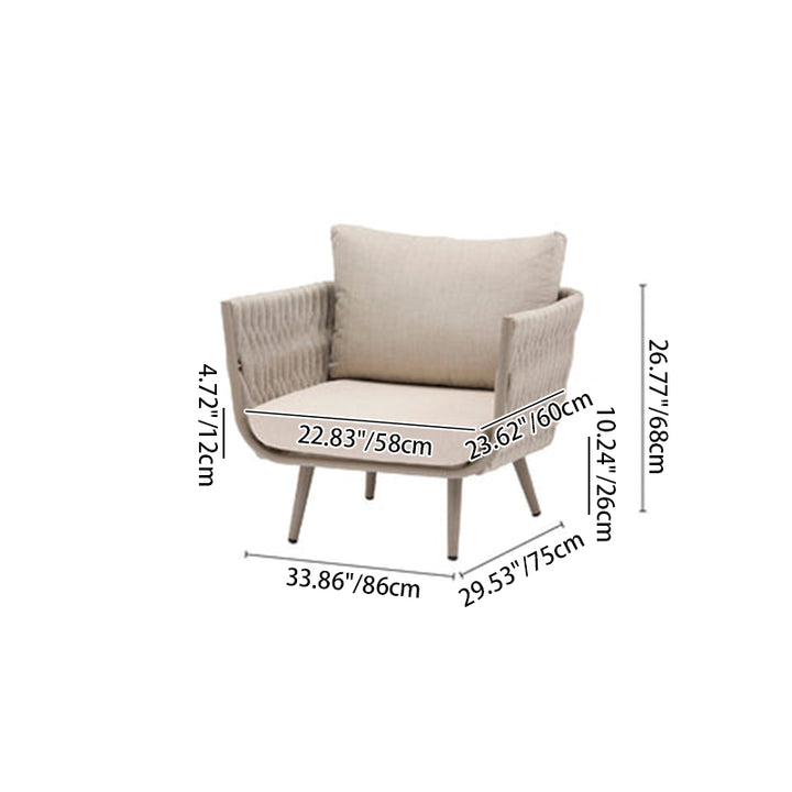 Canapé contemporain en corde tressée pour extérieur scandinave - 1/2/3 places pour balcon et terrasse extérieure 