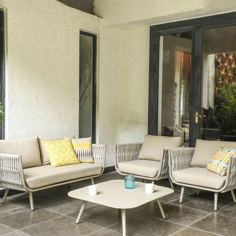 Canapé contemporain en corde tressée pour extérieur scandinave - 1/2/3 places pour balcon et terrasse extérieure 