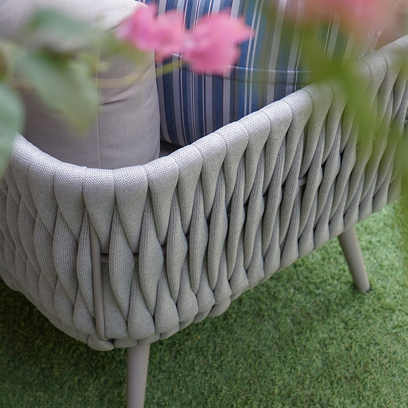 Canapé contemporain en corde tressée pour extérieur scandinave - 1/2/3 places pour balcon et terrasse extérieure 