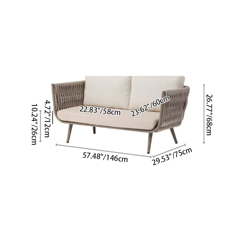 Canapé contemporain en corde tressée pour extérieur scandinave - 1/2/3 places pour balcon et terrasse extérieure 
