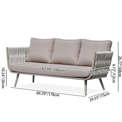Contemporary Scandinavian Outdoor Rope Weave Sofa - 1/2/3 Seater For Balcony & Outdoor Patio