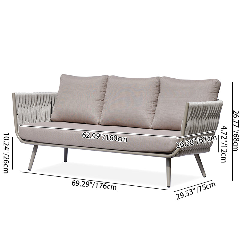 Contemporary Scandinavian Outdoor Rope Weave Sofa - 1/2/3 Seater For Balcony & Outdoor Patio