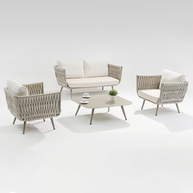 Canapé contemporain en corde tressée pour extérieur scandinave - 1/2/3 places pour balcon et terrasse extérieure 