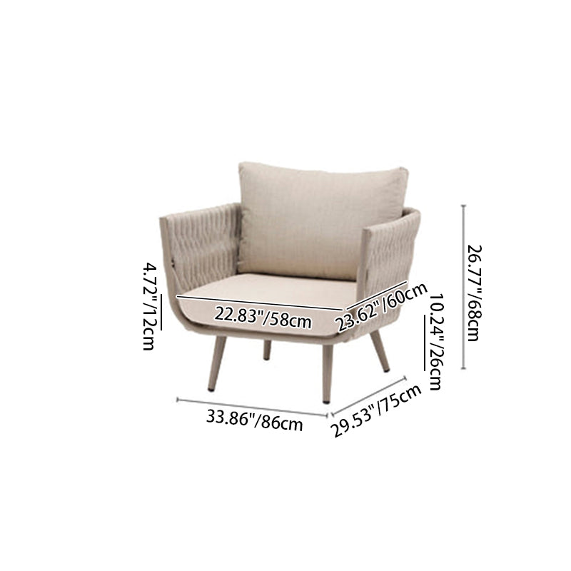 Contemporary Scandinavian Outdoor Rope Weave Sofa - 1/2/3 Seater For Balcony & Outdoor Patio