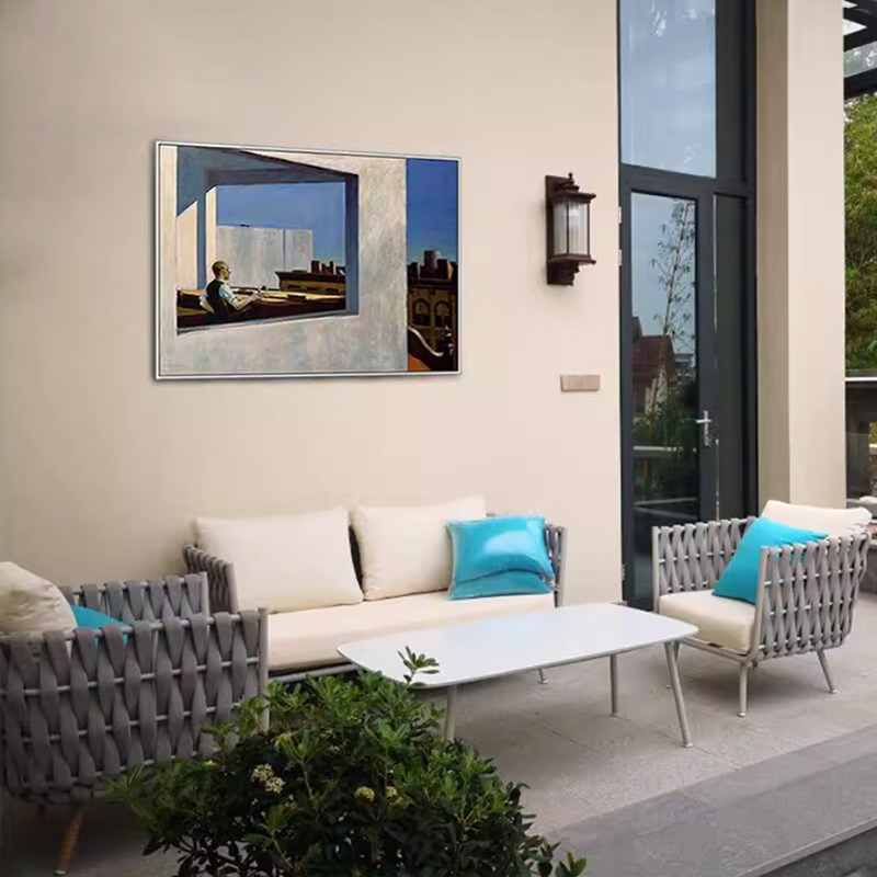 Canapé contemporain en corde tressée pour extérieur scandinave - 1/2/3 places pour balcon et terrasse extérieure 