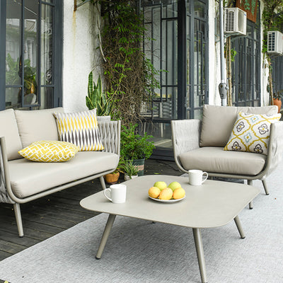 Contemporary Scandinavian Outdoor Rope Weave Sofa - 1/2/3 Seater For Balcony & Outdoor Patio