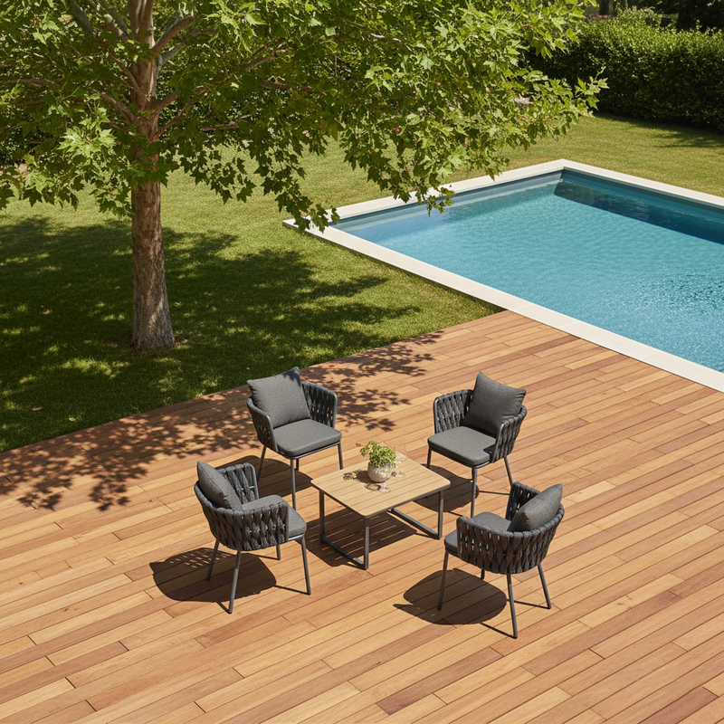 Contemporary Aluminum Outdoor Dining Chair - Waterproof Woven Backrest Accent Chair for Garden