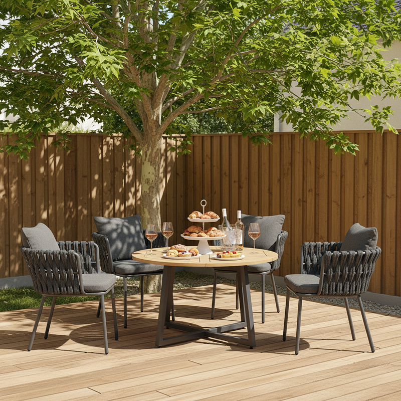 Contemporary Aluminum Outdoor Dining Chair - Waterproof Woven Backrest Accent Chair for Garden