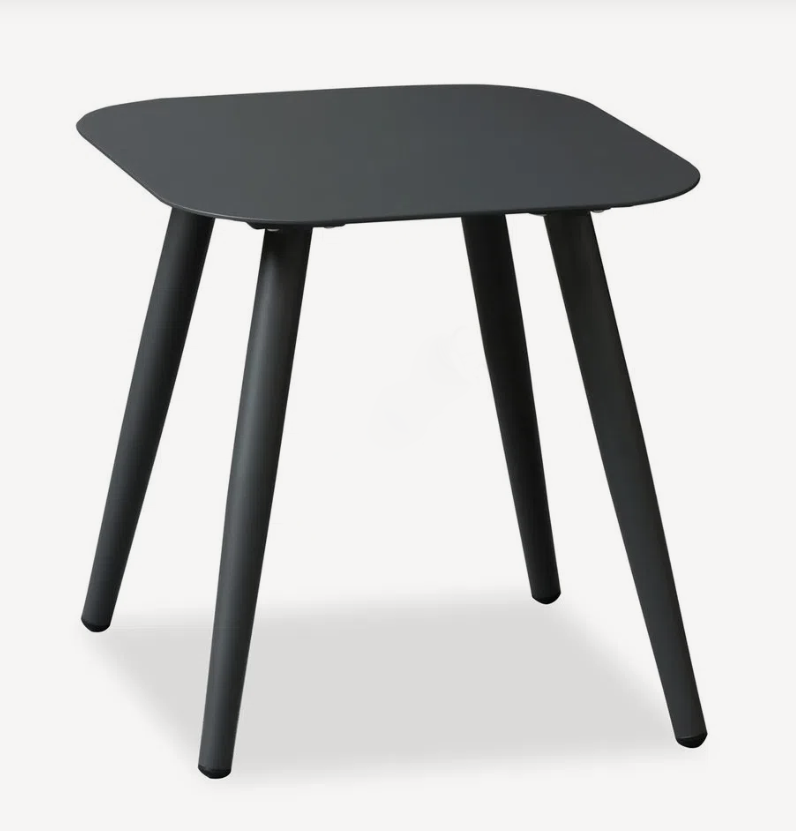 Minimalist Aluminum Side Table - Rectangle Square Accent Table With Sand-Texture Finish For Outdoor