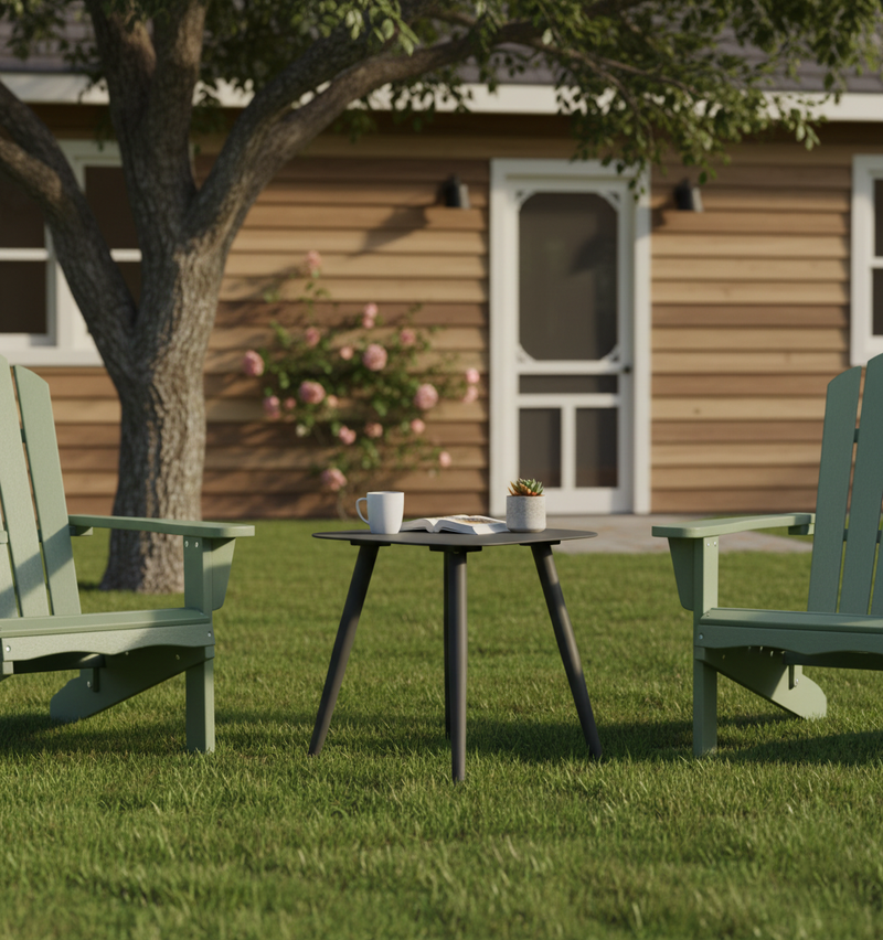 Minimalist Aluminum Side Table - Rectangle Square Accent Table With Sand-Texture Finish For Outdoor