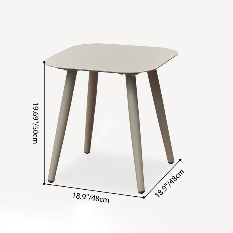 Minimalist Aluminum Side Table - Rectangle Square Accent Table With Sand-Texture Finish For Outdoor